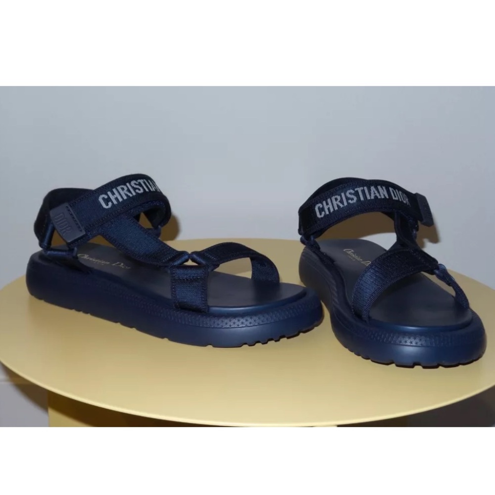 $990 CHRISTIAN DIOR D-WAVE BLUE SANDALS SIZE 37